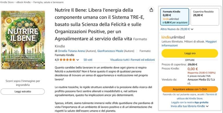 Pagina Amazon di Nutrire il Bene